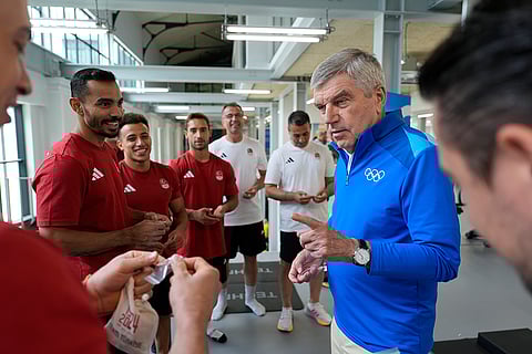 Thomas Bach with Turkey men's artistic gymnastics team
